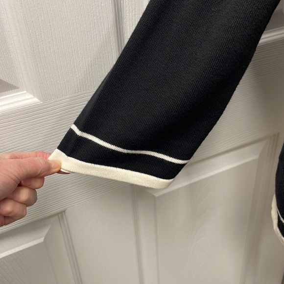 C.J. Banks Black & White Sweater Cardigan 14W (X) - Picture 5 of 8